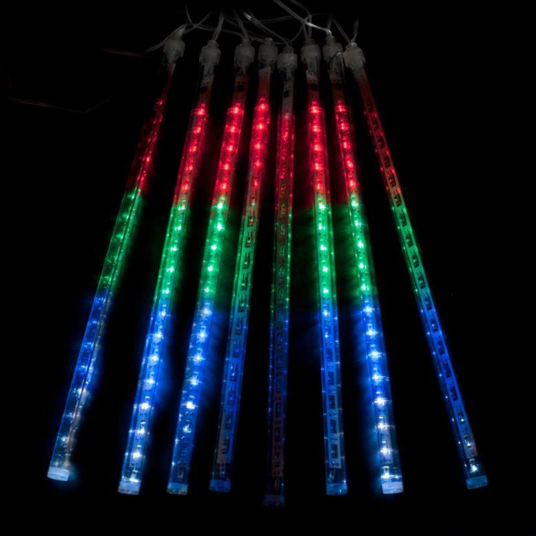Instalatie cu 8 meteoriti 144 led 50cm tub luminos colorat